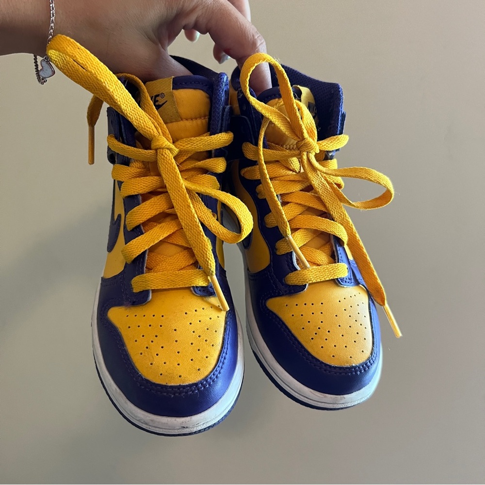 Nike Bold Yellow and Blue High-Top Sneakers